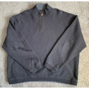 Tommy Bahama 1/4 Zip Mens Golf Pullover Sweater XXL Grey‎